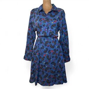 Vintage Paisley Print Cotton Dress